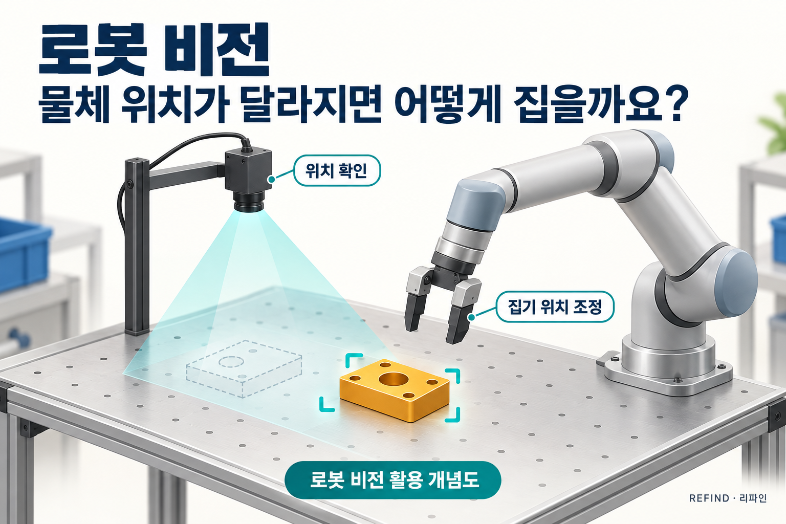 로봇 비전, 물체의 위치가 달라져도 협동로봇이 집을 수 있을까요?