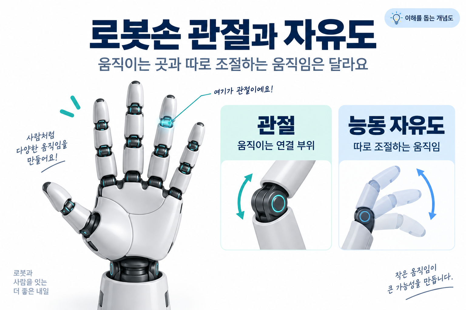 로봇손 관절과 자유도, 무엇이 다를까요?