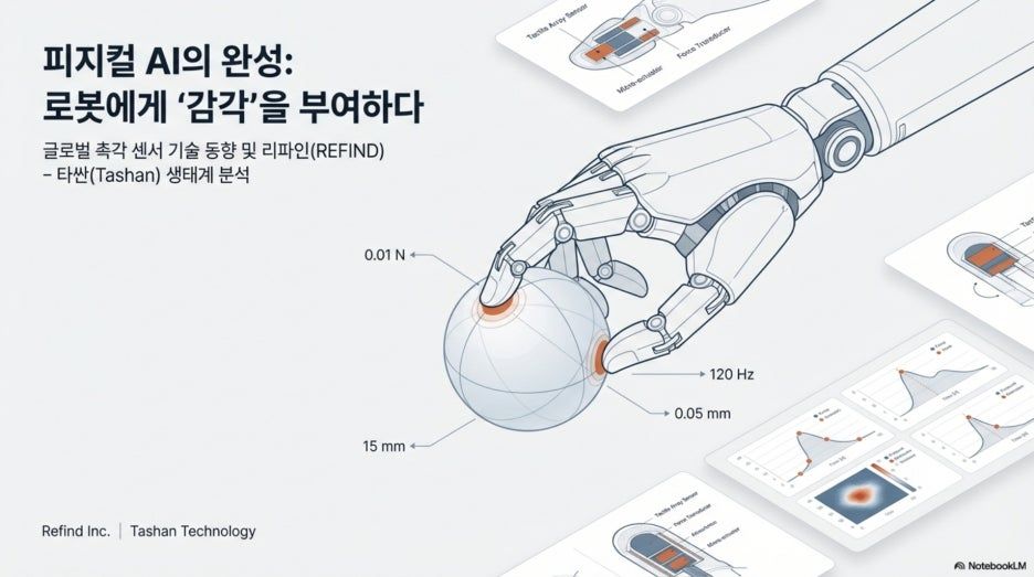 로봇의 손끝 감각을 깨우다: 글로벌 촉각 센서 동향과 리파인 타싼(Tashan)의 혁신