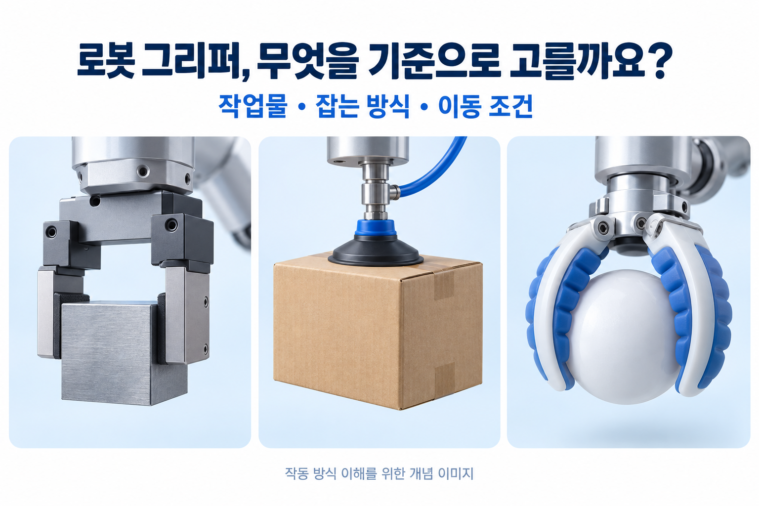 로봇 그리퍼 종류와 선택 기준, 우리 작업물에는 무엇이 맞을까?