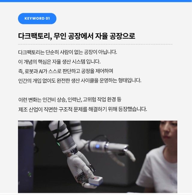 다크팩토리의 주역, 로봇암이 움직이는 무인공장