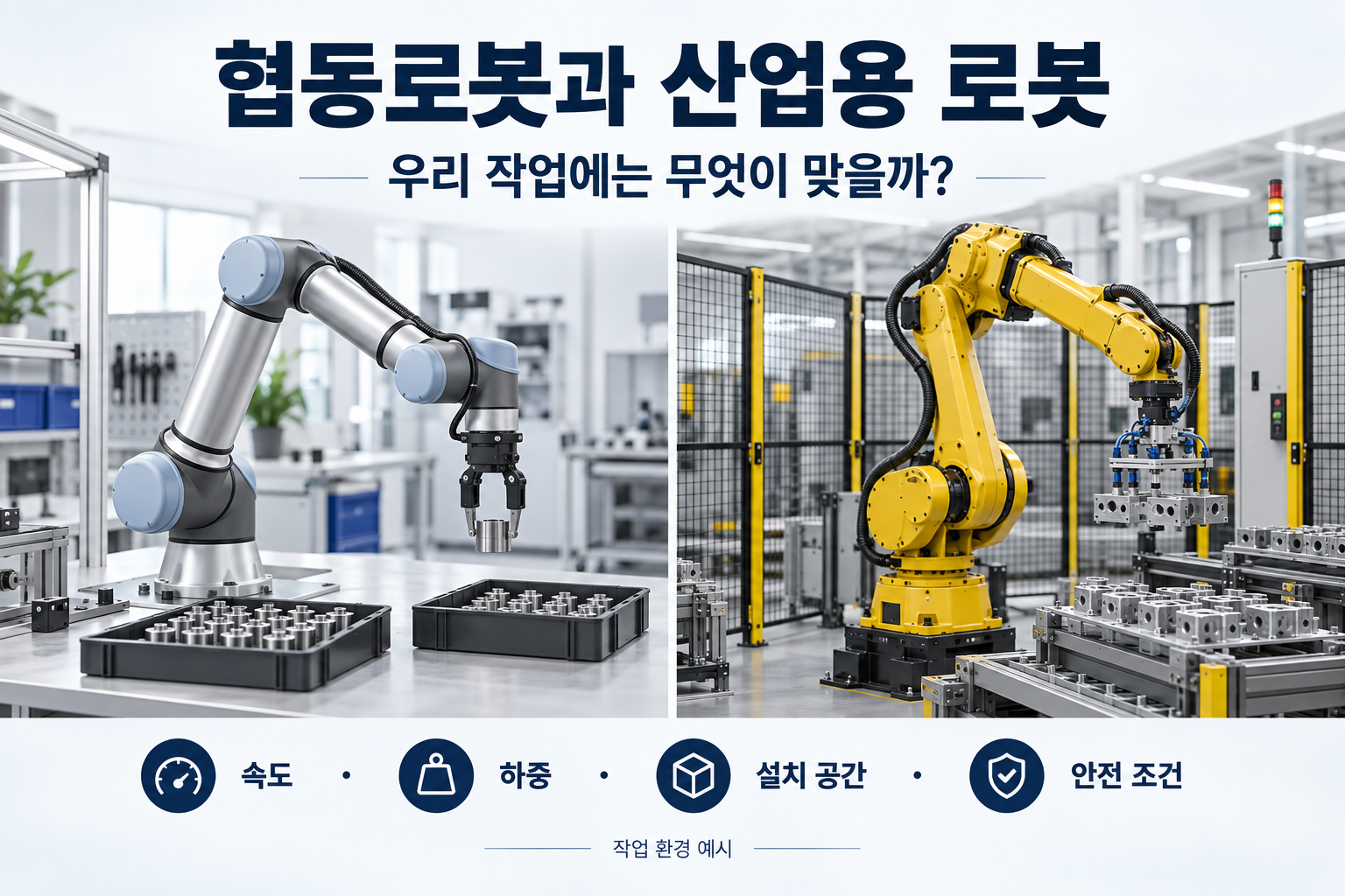 협동로봇과 산업용 로봇의 차이, 우리 작업에는 무엇이 맞을까?